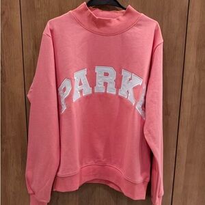 Parke Women's Pink Sweatshirt with White Lettering
